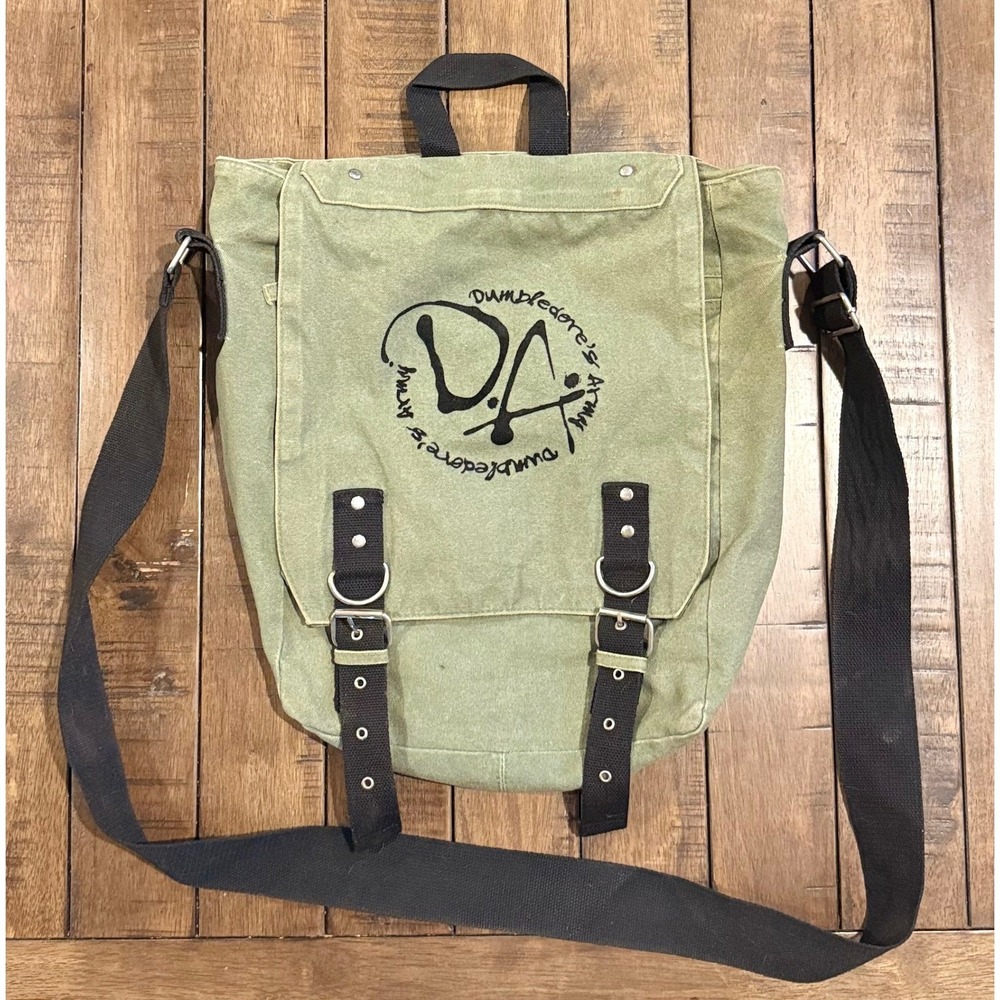Harry Potter Dumbledores Army Messenger Bag Olive Green Canvas Crossbody